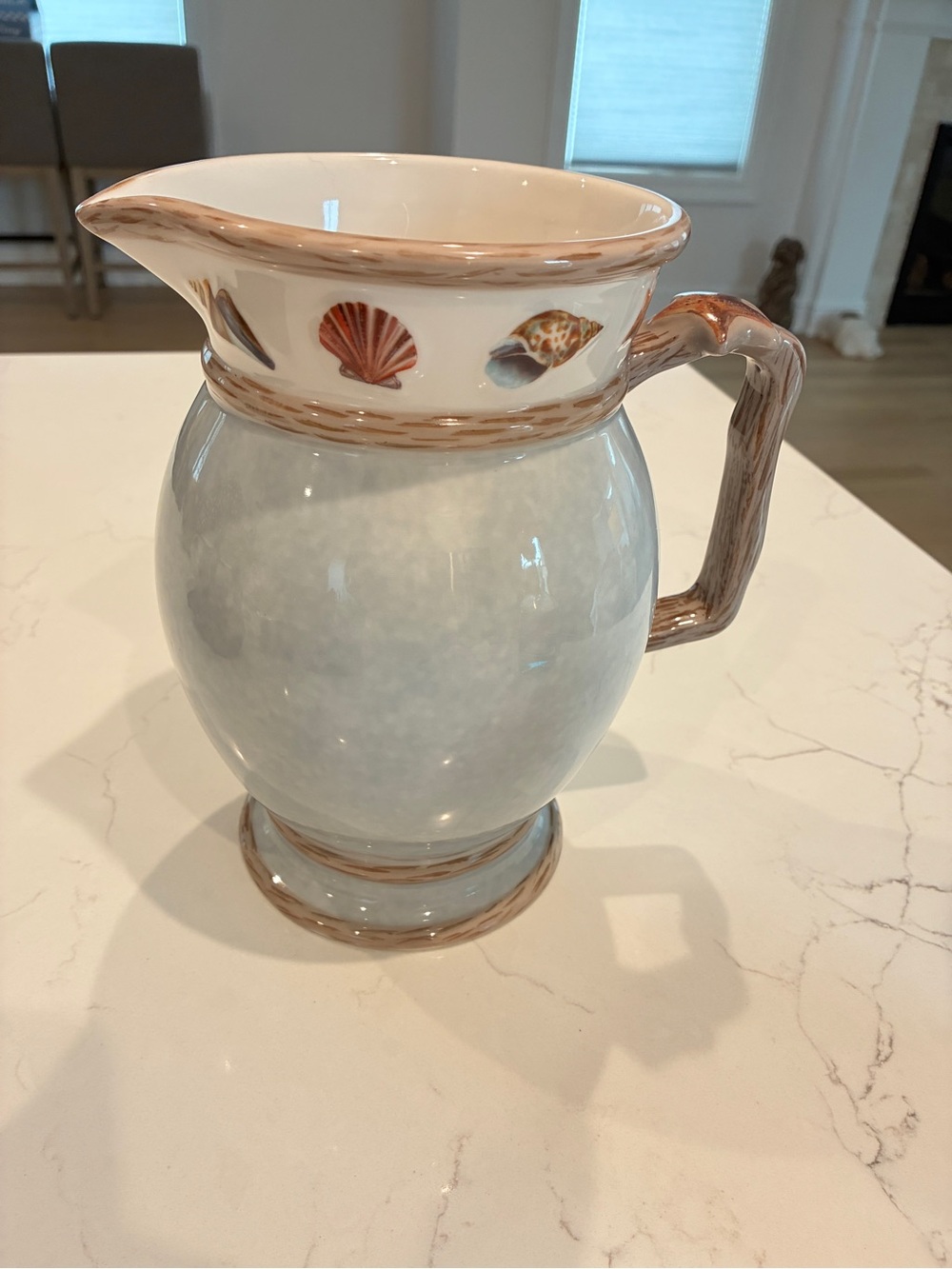Mary Hughes Designs Coastal Seashell Ceramic Pitcher